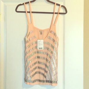 NWT!! Rose beaded tank